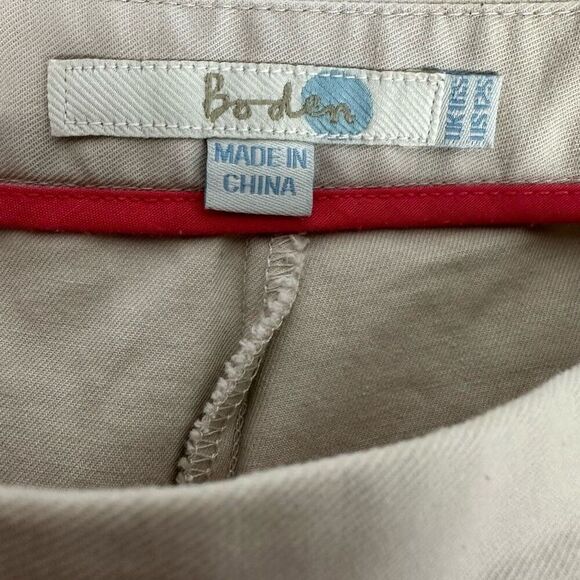 Boden 12S Chino Side Zip Khaki Skirt front pockets - Picture 3 of 6